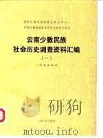 中国少数民族社会历史调查资料丛刊 云南少数民族社会历史调查资料汇编 1 1986 PDF电子版封面 云南省编辑组