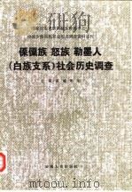 中国少数民族社会历史调查资料丛刊  傈僳族  怒族  勒墨人  白族支系  社会历史调查（1985 PDF版）