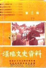 汉阳文史资料 第3辑 1989 PDF电子版封面 中国人民政治协商会议武汉市汉阳区委员会文史资料征集委员会