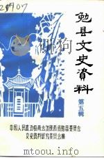 勉县文史资料 第5辑 1992 PDF电子版封面 中国人民政治协商会议陕西省勉县委员会文史资料研究委员会编