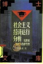 社会主义经济运行分析 从供求角度所作的考察 1992 PDF电子版封面 7300014429 吴晓求著