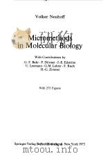 MICROMETHODS IN MOLECULAR BIOLOGY 1973 PDF电子版封面 VOLKER NEUHOFF