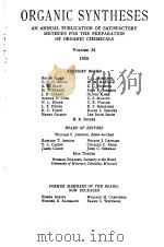 ORGANIC SYNTHESES VOL 34（AUG 1952 PDF版）