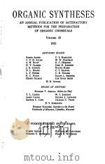 ORGANIC SYNTHESES VOL 32（AUG 1952 PDF版）