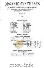 ORGANIC SYNTHESES VOL 33（AUG 1952 PDF版）