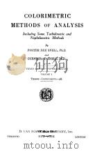 COLORIMETRIC METHODS OF ANALYSIS VOLUME 1 1948 PDF电子版封面 FOSTER DEE SNELL