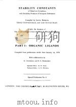 STABILITY CONSTANTS PART 1 1957 PDF电子版封面 G.ANDEREGG