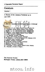 CATALYSIS VOLUME1 1977 PDF电子版封面 C KEMBALL