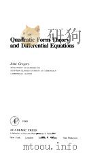 QUADRATIC FORM THEORY AND DIFFERENTIAL EQUATIONS（1980 PDF版）