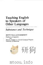 TEACHING ENGLISH TO SPEAKERS OF OTHER LANGUAGES 1978 PDF电子版封面