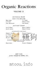ORGANIC REACTIONS VOL 13（1963 PDF版）