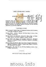 FINK INORGANIC INDEX TO THE POWDER DLFFRACTION FILE 1963 PDF电子版封面 J.V.SMITHEDITOR