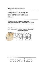 INORGANIC CHEMISTRY OF THE TRANSITION ELEMENTS VOL 2 1972 PDF电子版封面 B.F.GJOHNSON