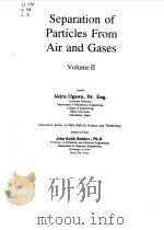 SEPARATION OF PARTICLES FROM AIR AND GASES VOLUME2 1959 PDF电子版封面 GORDON TROUP
