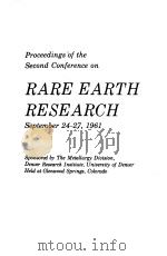RARE EARTH RESEARCH 1962 PDF电子版封面 JOSEPH F.NACHMAN