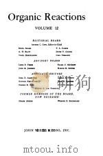 ORGANIC REACTIONS VOL 12 1962 PDF电子版封面 ROGER ADAMS