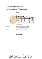 GMELIN HANDBOOK OF INORGANIC CHEMISTRY C4B 1982 PDF电子版封面 GERHARD CZACK