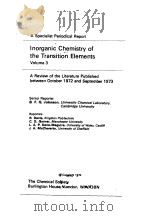INORGANIC CHEMISTRY OF THE TRANSITION ELEMENTS VOL 3 1973 PDF电子版封面 B.F.GJOHNSON