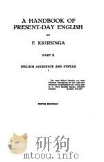 A HANDBOOK OF PRESENT-DAY ENGLISH 1931 PDF电子版封面 E.KRUISINGA