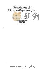 FOUNDATIONS OF ULTRACENTRIFUGAL ANALYSIS（1975 PDF版）