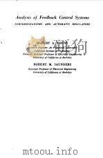 ANALYSIS OF FEEDBACK CONTROL SYSTEMS 1955 PDF电子版封面 ROBERT A.BRUNS