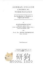 GERMON-ENJLISH CHEMICAL TERMINOLOGY 1958 PDF电子版封面 HANS FROMHERZ