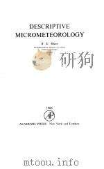 ADVANCES IN GEOPHYSICS DESCRIPTIVE MICROMETEOROLOGY R.R.Munn     PDF电子版封面     