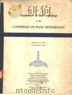 Supplement to the Proceedings of the CONFERENCE ON RADIO METEOROLOGY（ PDF版）