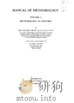MANUAL OF METEOROLOGY VOLUME Ⅰ METEOROLOGY IN HISTORY PDF电子版封面