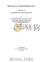 MANUAL OF METEOROLOGY VOLUME II COMPARATIVE METEOROLOGY（ PDF版）