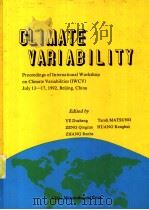 CLIMATE VARIABILITY PDF电子版封面 7502913912