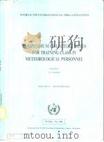 COMPENDIUM OF LECTURE NOTES FOR TRAINING CLASS IV METEOROLOGICAL PERSONNEL（ PDF版）