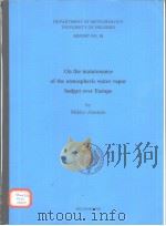 ON THE MAINTENANCE OF THE ATMOSPHERIC WATER VAPOR BUDGET OVER EUROPE（ PDF版）