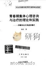 青春期集体心理咨询与治疗的理论和实践 一种解决社交焦虑的模式 1995 PDF电子版封面 7805542899 杨眉著