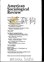 AMERICAN SOCIOLOGICAL REVIEW 1987 Vol.52 No.5-6 PDF电子版封面