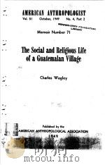 AMERICAN ANTHROPOLOGIST VOL.51 No4 1949 PDF电子版封面