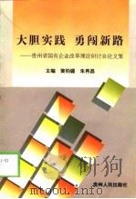 大胆实践 勇闯新路 贵州省国有企业改革理论研讨会论文集 1998 PDF电子版封面 7221047901 黄钧儒,朱再昌主编