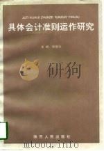 具体会计准则运作研究（1998 PDF版）