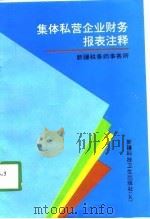 集体、私营企业财务报表注释 1998 PDF电子版封面 7537214972 新疆税务师事务所编著