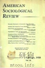 AMERICANSOCIOLOG-ICALREVIEW  VOL.23 1-6  1958  共两本（ PDF版）