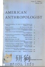 AMERICANANTHRO-POLOGIST VOL·72 NO1-6 1970（ PDF版）