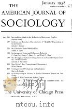 THE AMER-ICAN JOUR-NAL OF SOCIOL-OGY V.63 No4-6 1958（ PDF版）