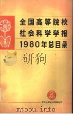 全国高等院校社会科学学报1980年总目录（1981 PDF版）