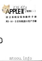 APPLEⅡ资料  1  语言系统安装和操作手册 MX-80-Ⅱ打印机接口用户手册（ PDF版）
