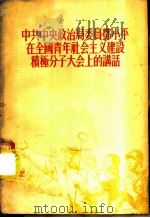 中共中央政治局委员邓小平在全国青年社会主义建设积极分子大会上的讲话 1955 PDF电子版封面