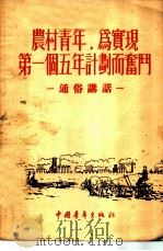 农村青年,为实现第一个五年计划而奋斗 通俗讲话 1955 PDF电子版封面 中国新民主主义青年团中央宣传部编