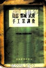 成都、鄂城、武汉手工业调查 1955 PDF电子版封面 中国全国总工会研究室编著