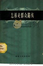 怎样走群众路线 1959 PDF电子版封面 7109·253 中共湖南省委组织部组织处编著
