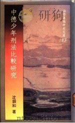 中德少年刑法比较研究 1988 PDF电子版封面 沈银和著