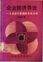 企业经济导论 企业运行机制的系统分析 1989 PDF电子版封面 7305004529 王国刚著